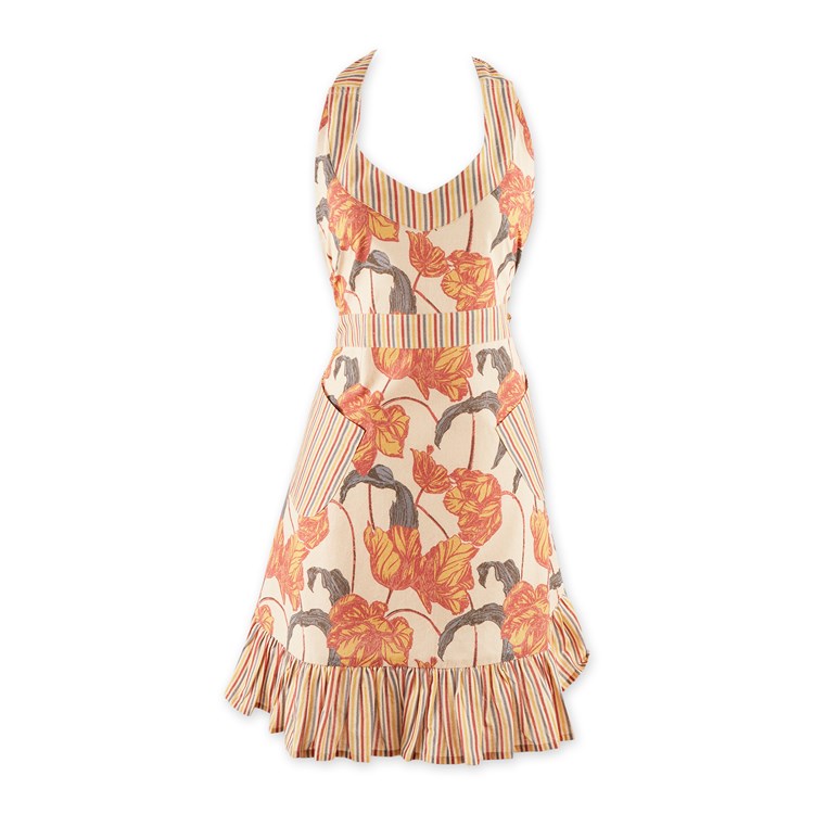 Retro Tulips Apron Ivystone