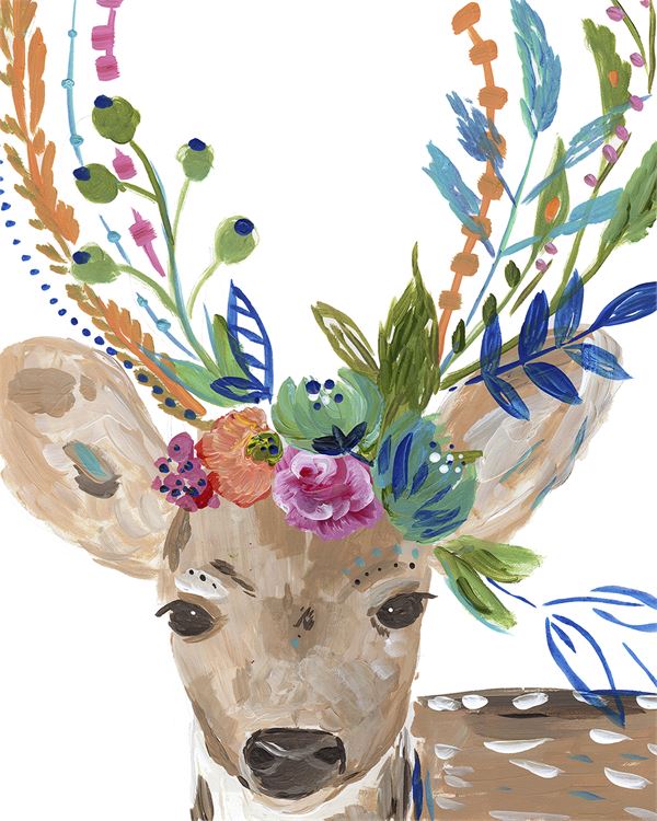 Boho Deer, Canvas Wall Art 10x14 Ivystone