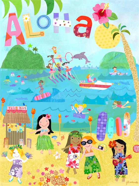 Aloha Girls, Canvas Wall Art 18x24 Ivystone