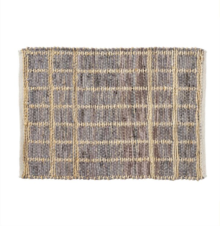 Trestle Leather/Jute Rug 2x3, Haze Ivystone