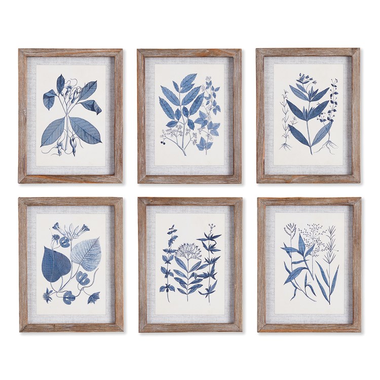 BLUE LEAF PETITE PRINTS, SET OF 6 | Ivystone