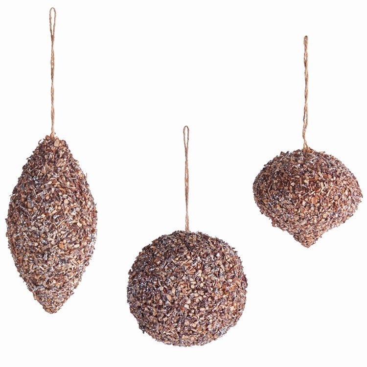 Glitter Ball Drop Onion Ornaments Set Of 3 Ivystone