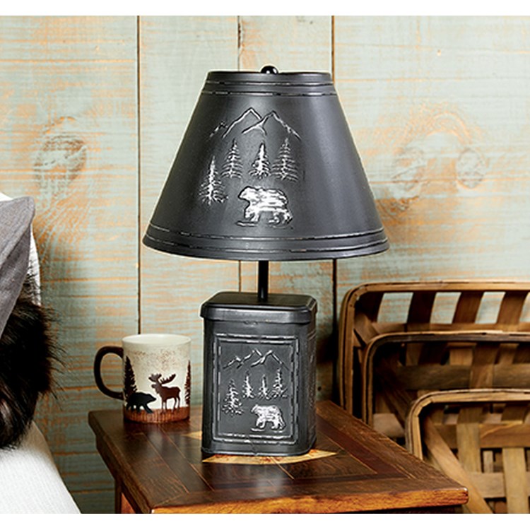 BLACK BEAR LAMP WITH SHADE | Ivystone