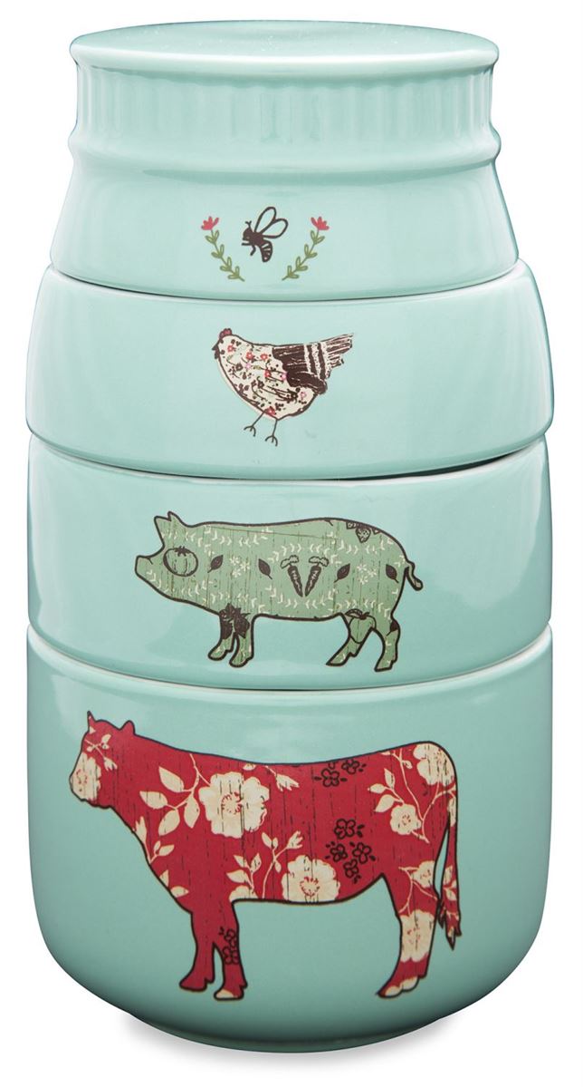 LV - Farm Animals - 6 x 3.5 Stacked Measuring Cups