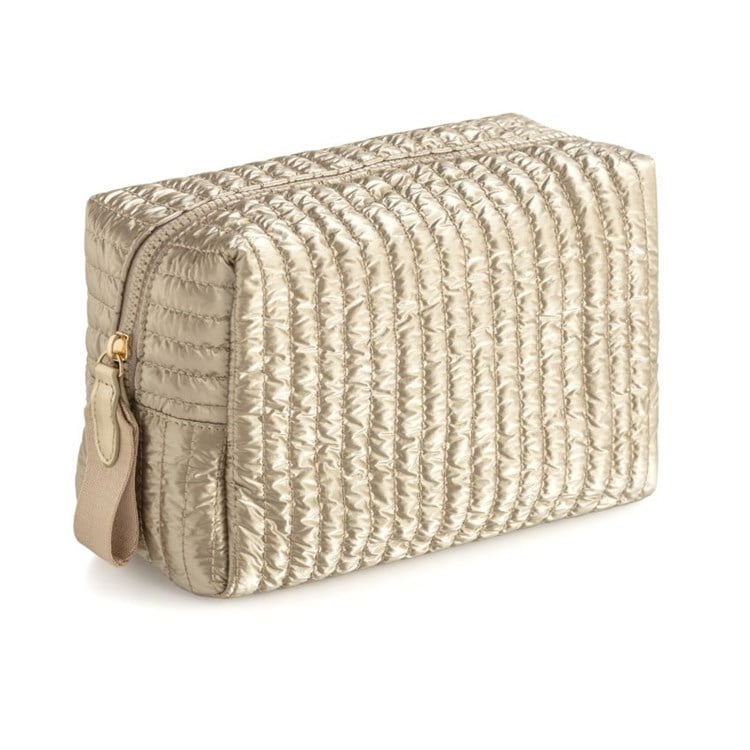 LOGAN LARGE BOXY COSMETIC POUCH,GOLD | Ivystone