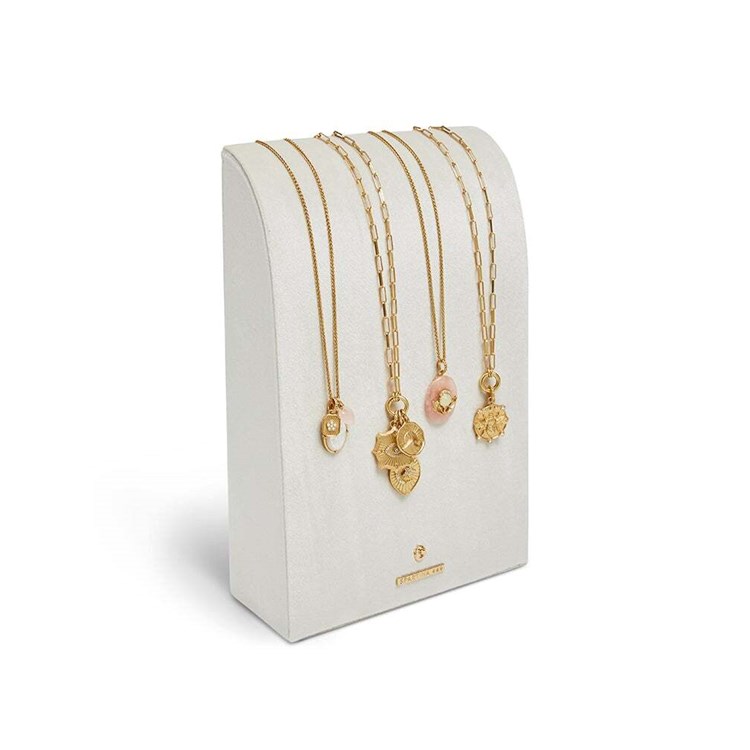 Large Velvet Necklace Stand Cream Ivystone