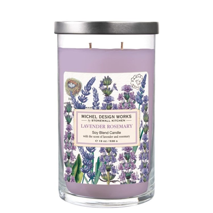 Accent Pressed Floral Candle - Roman Lavender