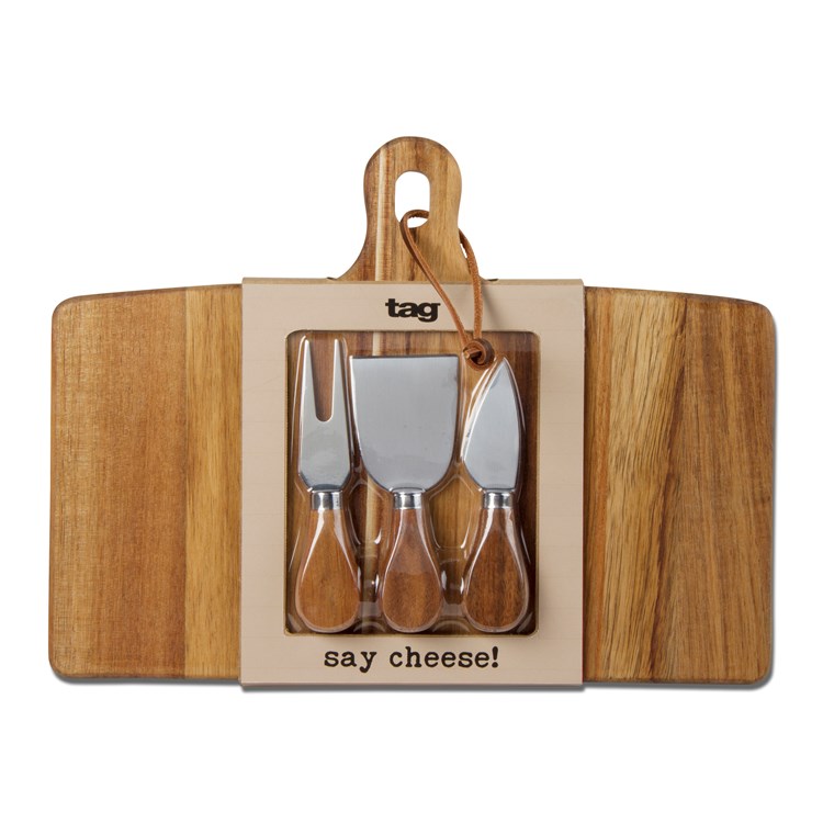 LONG ACACIA BOARD & CHEESE SET Ivystone