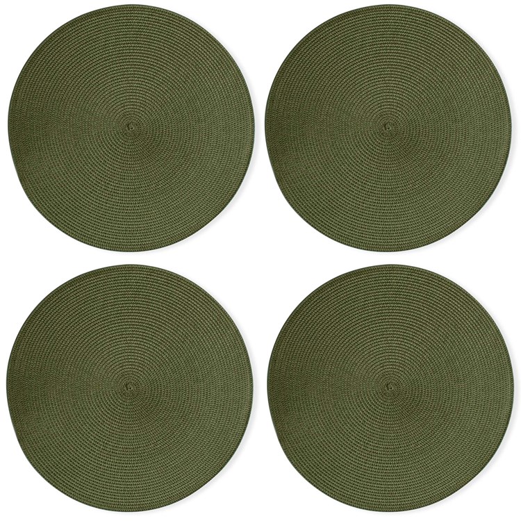ROUND WOVEN PLACEMAT S/4 OLIVE Ivystone