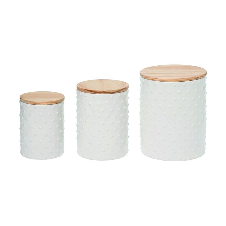Dol/Wood Hobnail Canisters S/3 | Ivystone