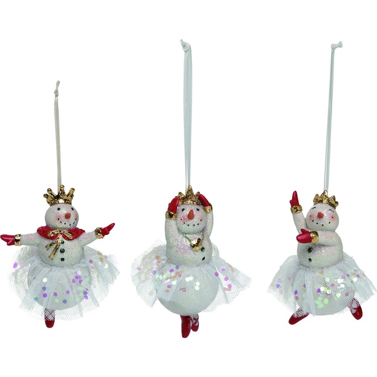 Res Ballerina Snowman Orn 3 Asst | Ivystone