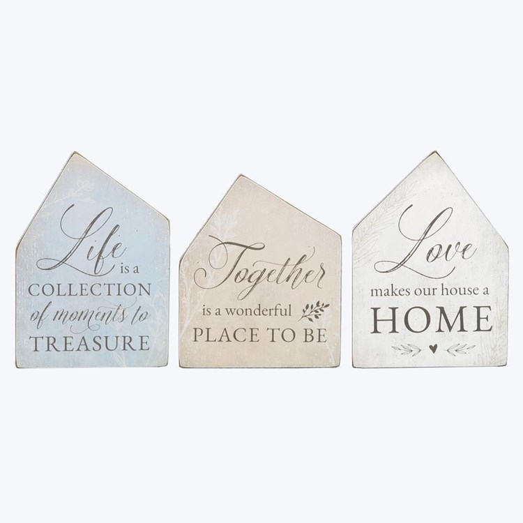 Wood Tabletop Sign, 3 Assorted Ivystone