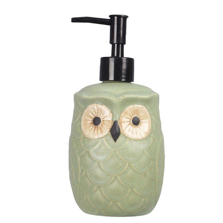 Stoneware Owl Soap Dispenser Ivystone