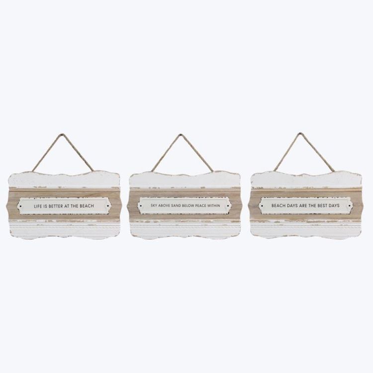 Wood Wall Hanging Plaques, 3 Assortment Ivystone