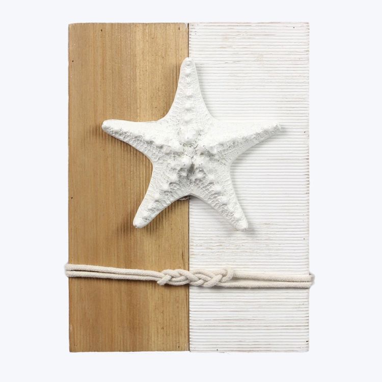 Wood Starfish Tabletop/ Wall Art w/ Resin Starfish Design Ivystone