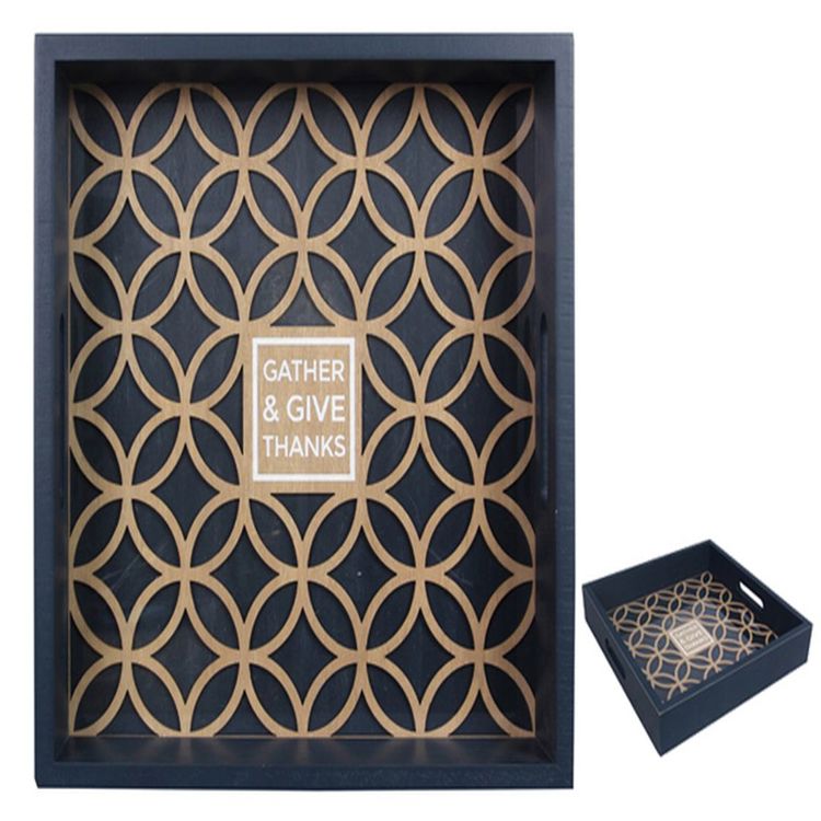 Wood Fall Harmony Tabletop Serving Tray Ivystone