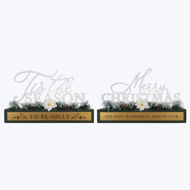 Wood Wintergreen Tabletop Word Signs, 2 Ast Ivystone