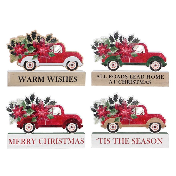 Wood Country Christmas Tabletop Sign, 4 Ast Ivystone