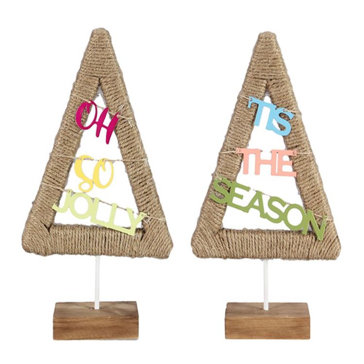 Wood Colorful Christmas Tabletop Sign,2 Ast Ivystone