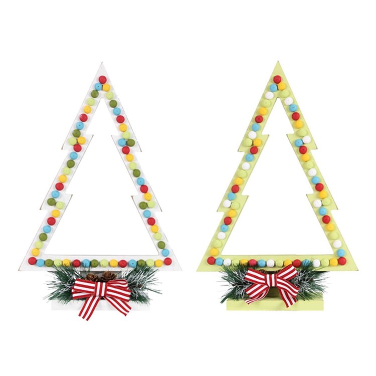 Wood Colorful Christmas Tabletop Sign, 2 Ast Ivystone