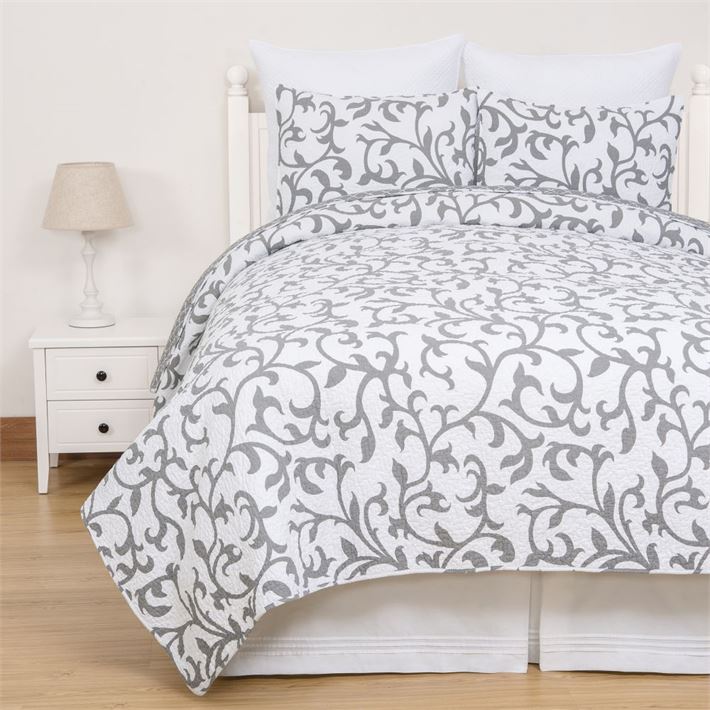 Serendipity Gray Twin Quilt Set Ivystone