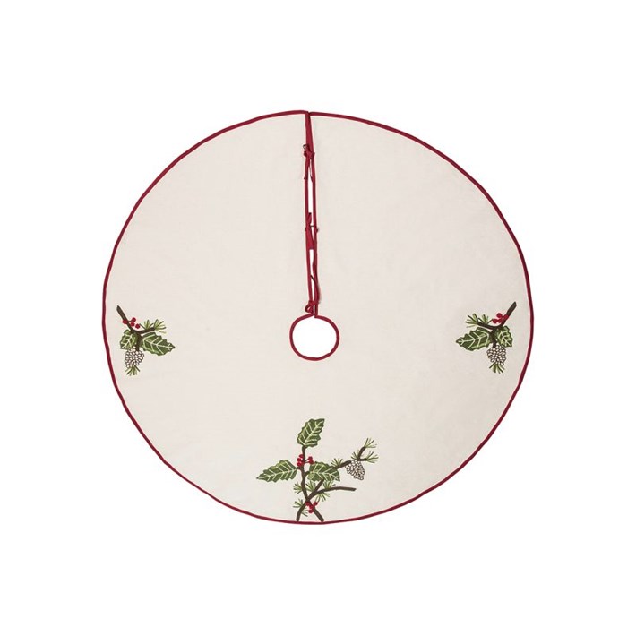 Holly and Pinecones Tree skirt