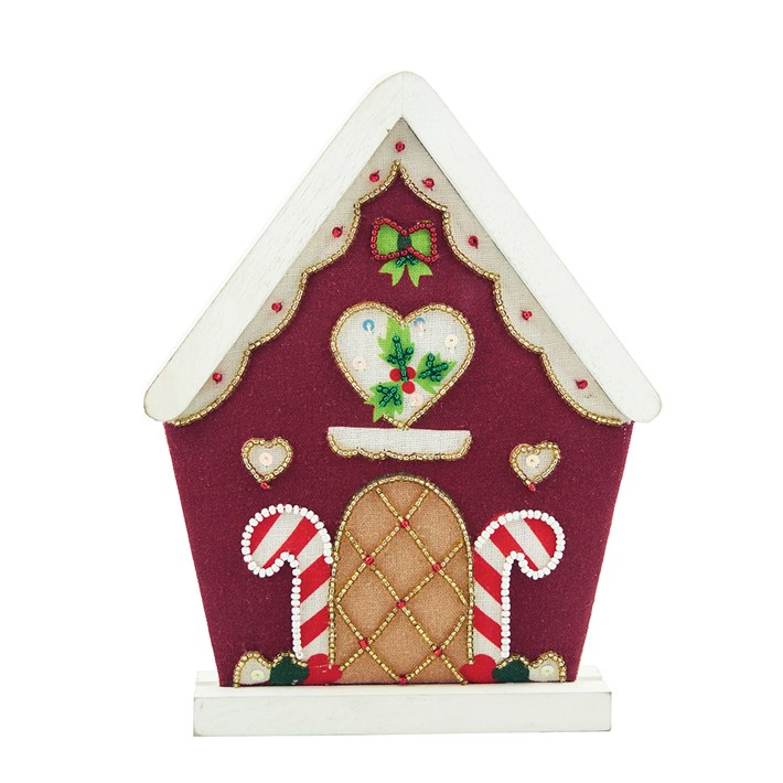Embellished Red Christmas House Figurine Ivystone