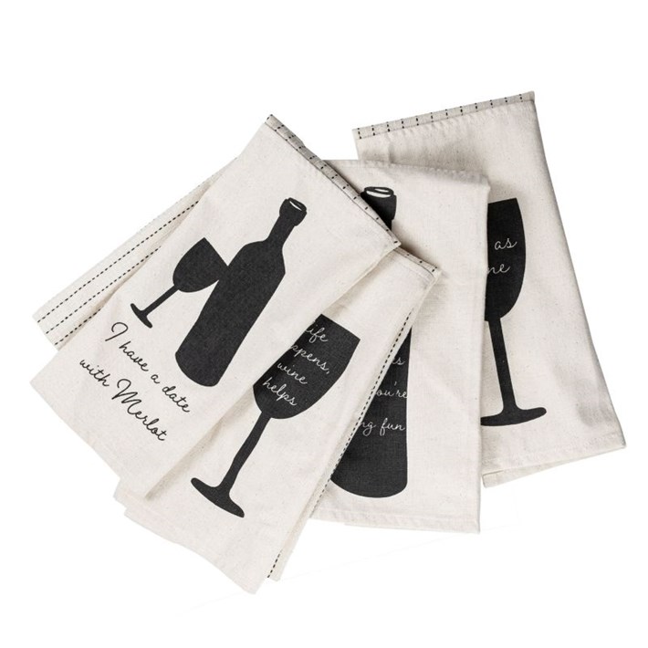 Funny Kitchen Towels, Fun Dish Towels with Wine Alcohol Drink
