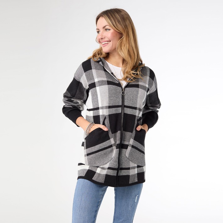 S/M - Hawthorn Plaid Hooded Cardigan... | Ivystone