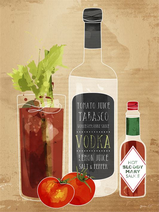 Cocktail Hour - Bloody Mary, Canvas Wall Art 10x14 | Ivystone
