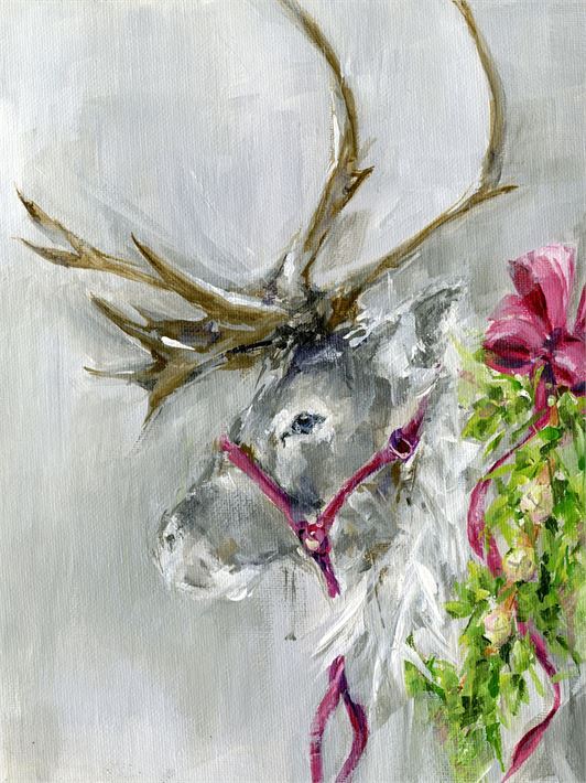 Holiday Christmas Reindeer, Canvas Wall Art 24x30 Ivystone
