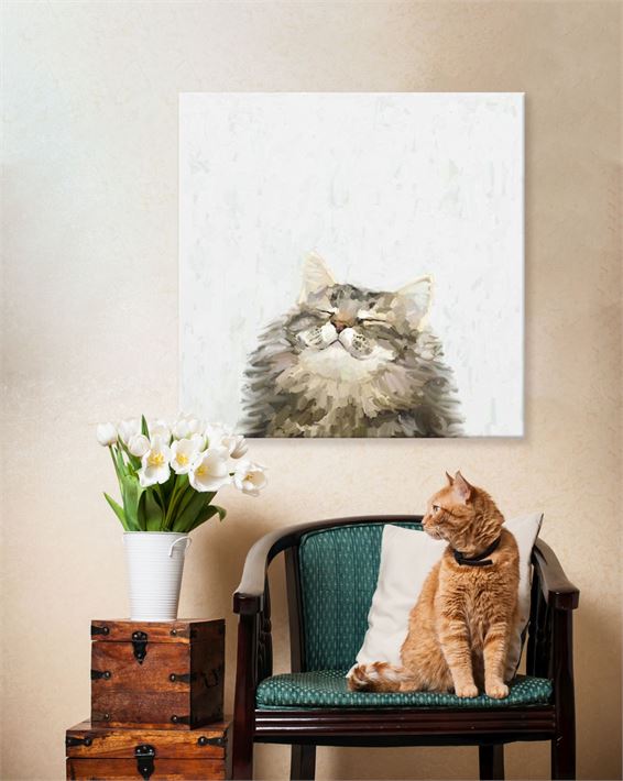 Feline Friends - Cat Bliss, Canvas Wall Art 30x30 | Ivystone