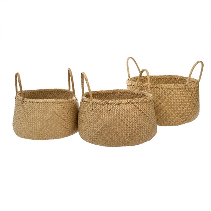 Sable Seagrass Baskets S/3 Ivystone