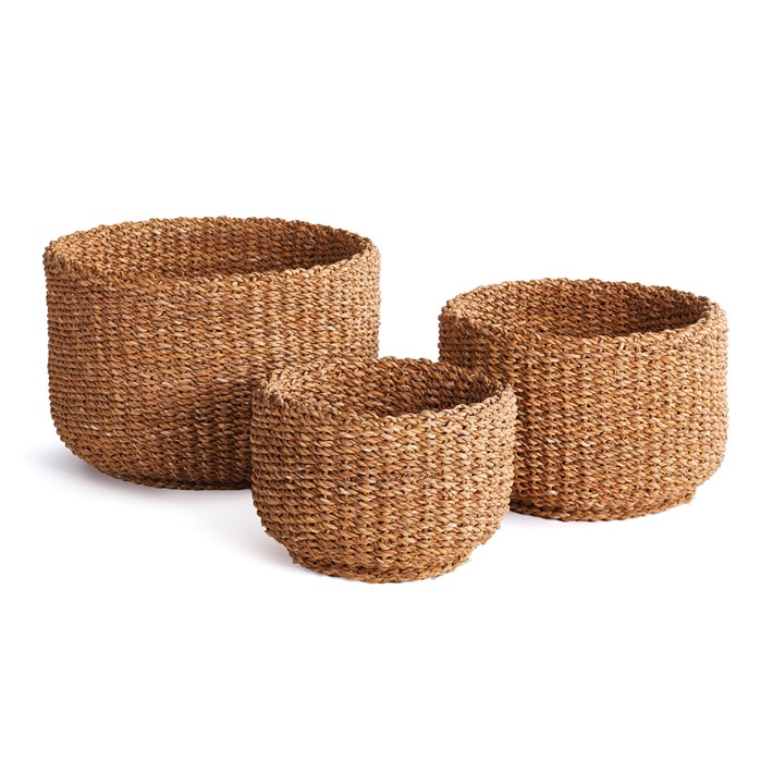 SEAGRASS CYLINDRICAL BASKETS, SET OF 3 | Ivystone