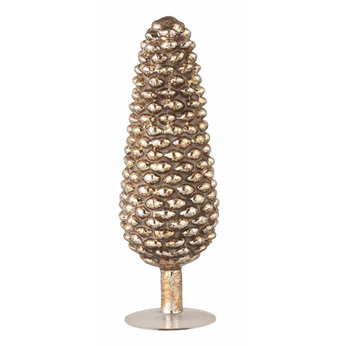 PINE CONE GLASS FINIAL 13"H Ivystone
