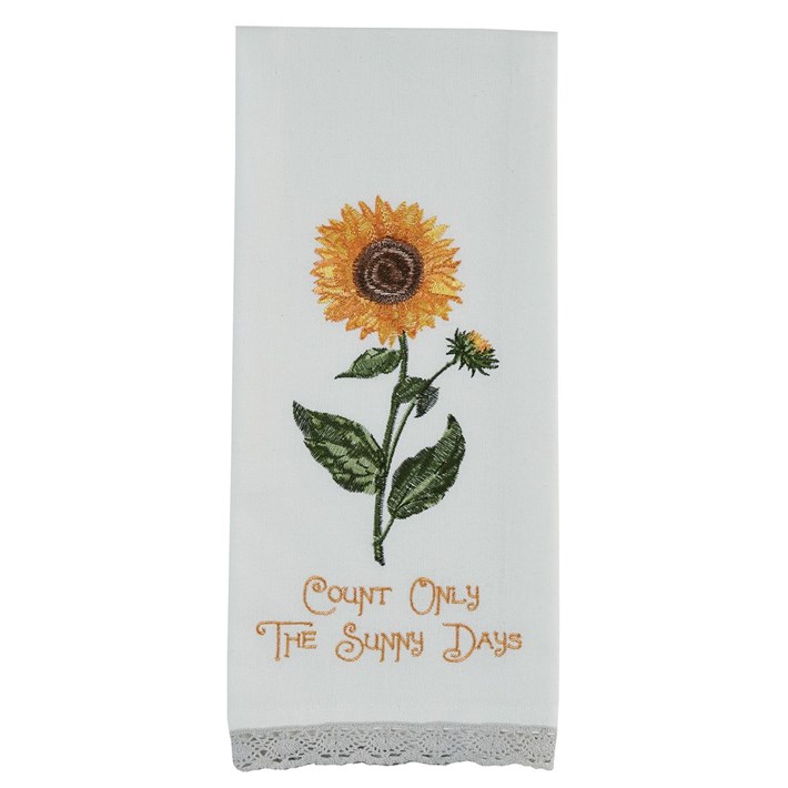 Count only the sunny days embroidered dishtowel ivystone