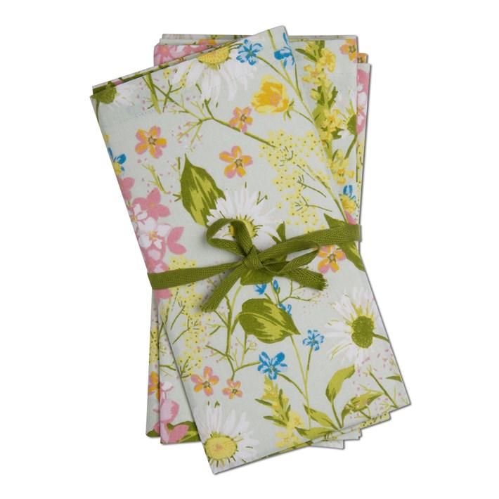 DAISY FLORAL NAPKIN SET/4 Ivystone