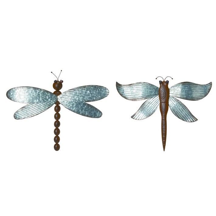 Metal Dragonfly Wall Decor 2 Asst Ivystone