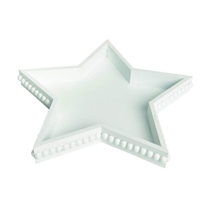 MDF Beaded Star Shaped Tray Ivystone