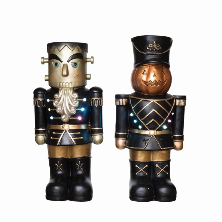 Res Light Up Halloween Nutcracker Decor 2 Asst Ivystone