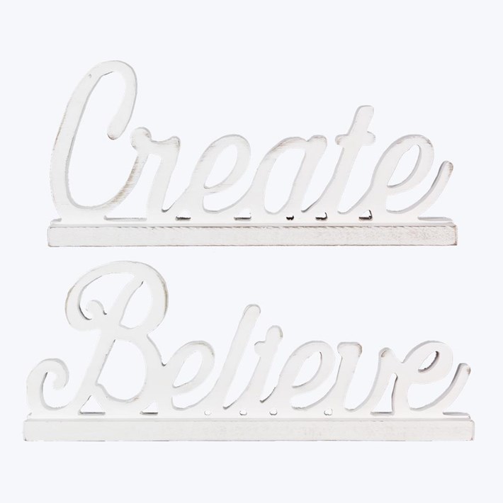 Wood Cutout Tabletop Word, 2 Ast Ivystone