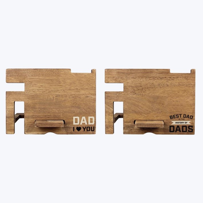 Wooden Dad Desk Organizer 2 Assorted Ivystone