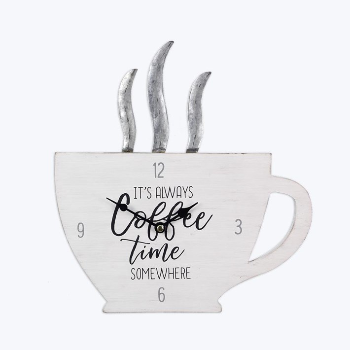 Wood Coffee Wall/Table Clock Ivystone