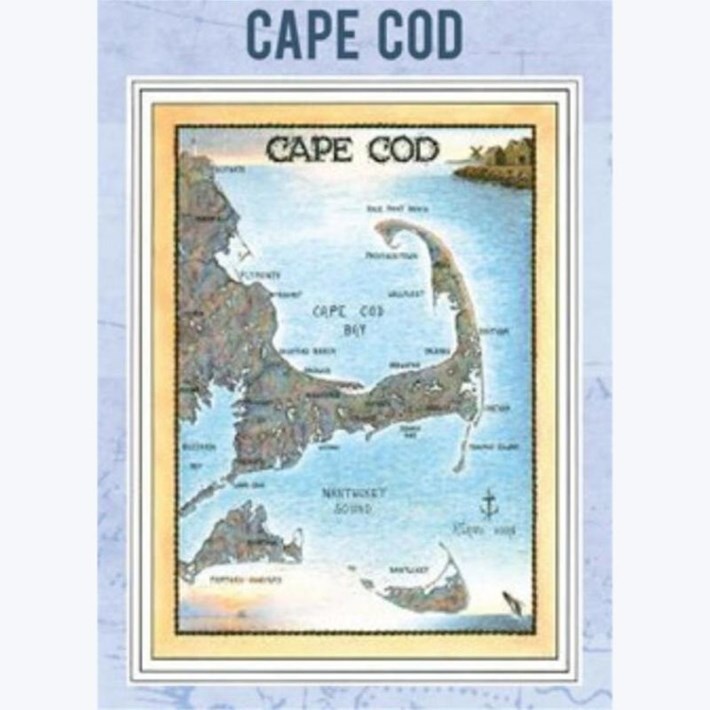 Wood Cape Cod Wall Plaque by The Waterways Collection of Artistic Maps