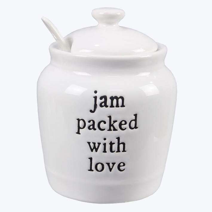 Ceramic Jam Jar Ivystone