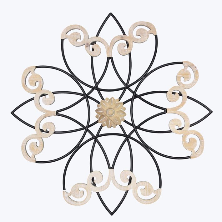 Wood and Metal Wall Medallion Ivystone
