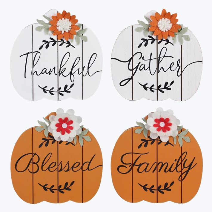 Wood Tabletop Sign, 4 Assorted Ivystone